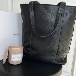 Hammitt Addie Tote Black Gunmetal Pebble Leather with Dust Bag NWT